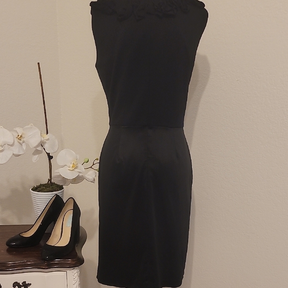 Taylor Black Sheath Midi Dress Sleeveless Crew Neck - Picture 3 of 4